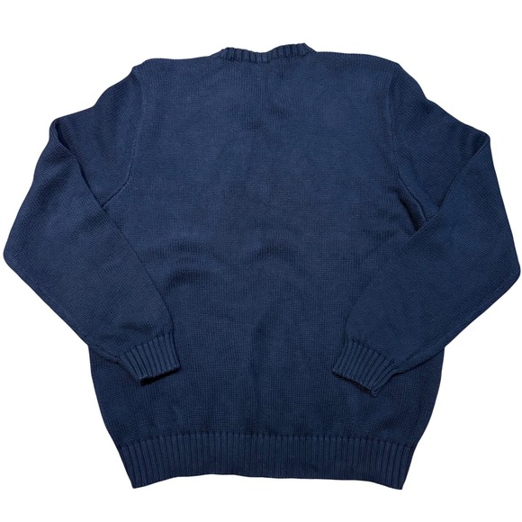 Polo Ralph Lauren Men's Navy Blue Cotton Crewneck Sweater XL Red Pony Logo - Picture 6 of 6